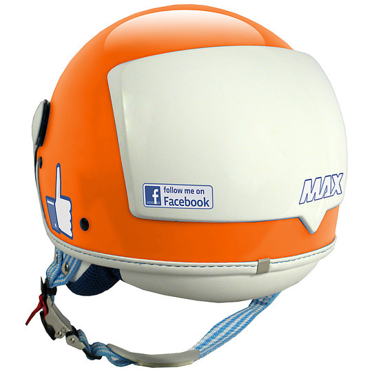 Moto Jet Helmet New Max Facebook The Social Network Shiny Orange
