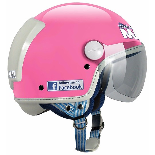 Moto Jet Helmet New Max Facebook The Social Network Shiny Rose