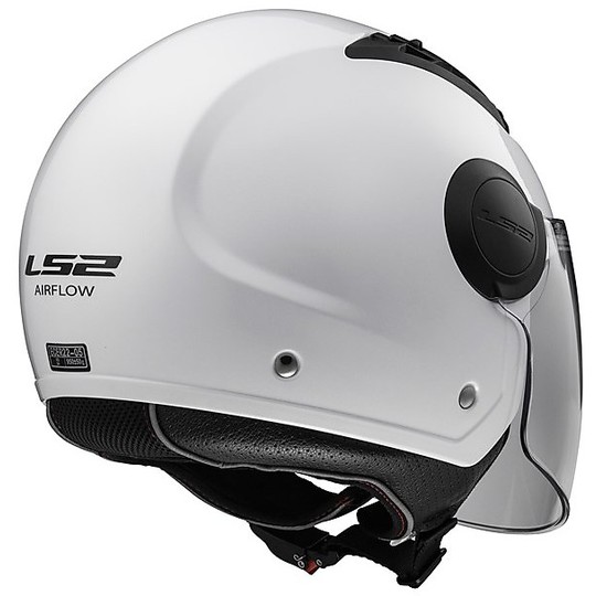Moto Jet helmet OF562 Ls2 Airflow Long Long White With Visor