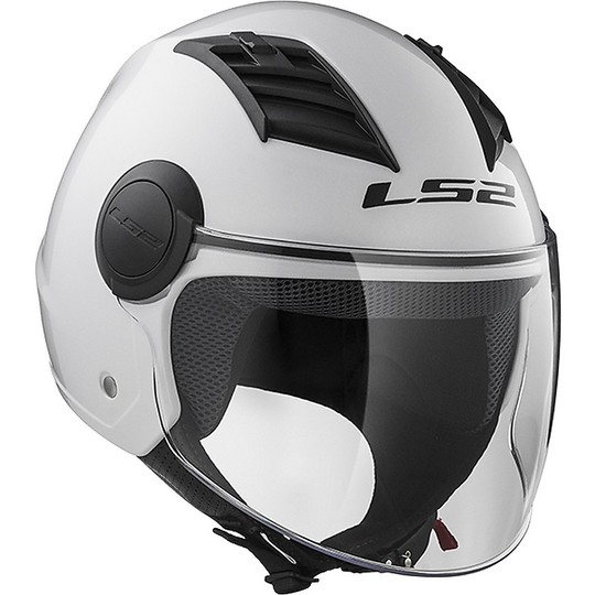 Moto Jet helmet OF562 Ls2 Airflow Long Long White With Visor