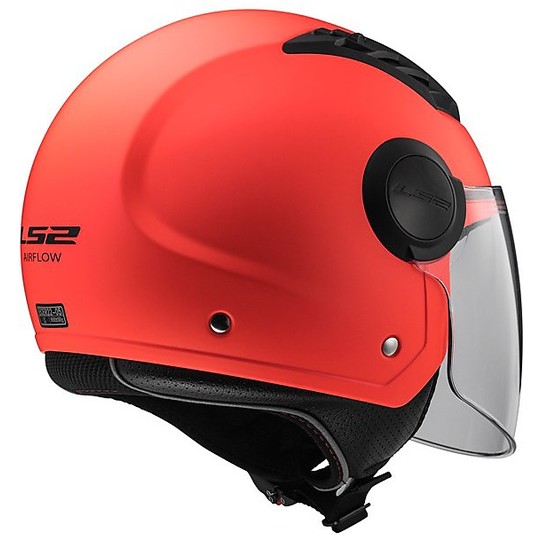 Moto Jet helmet OF562 Ls2 Airflow Long Visor With Long Orange Matt