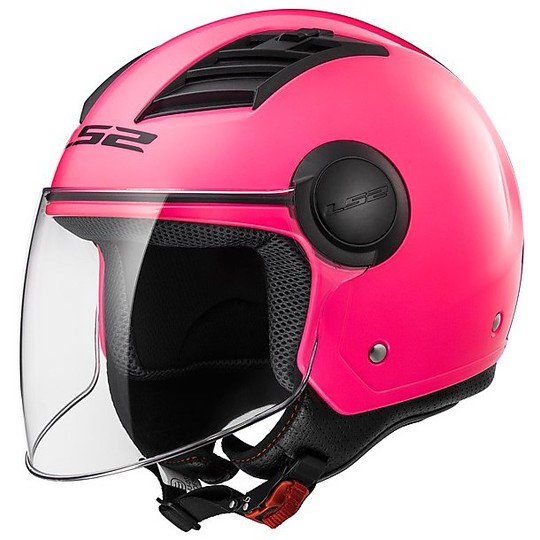 Moto Jet helmet OF562 Ls2 Airflow Long With Visor Long Pink