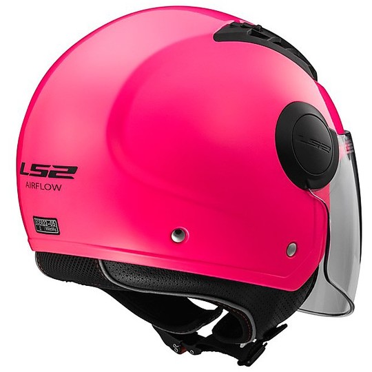 Moto Jet helmet OF562 Ls2 Airflow Long With Visor Long Pink