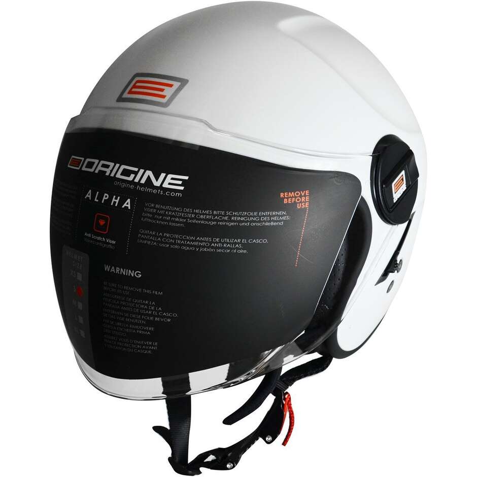Moto Jet Helmet Origin ALPHA Glossy White