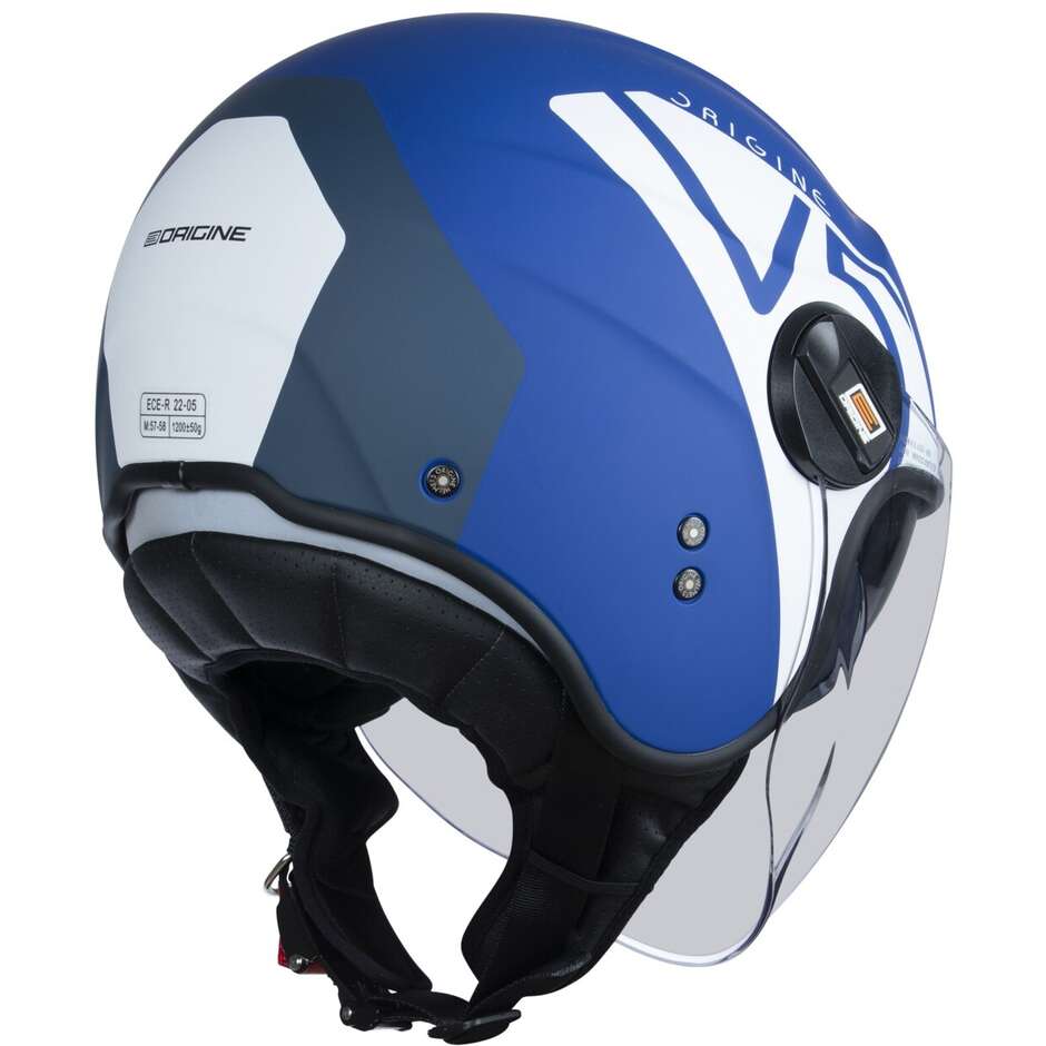 Moto Jet Helmet Origin ALPHA V5 White Blue Matt
