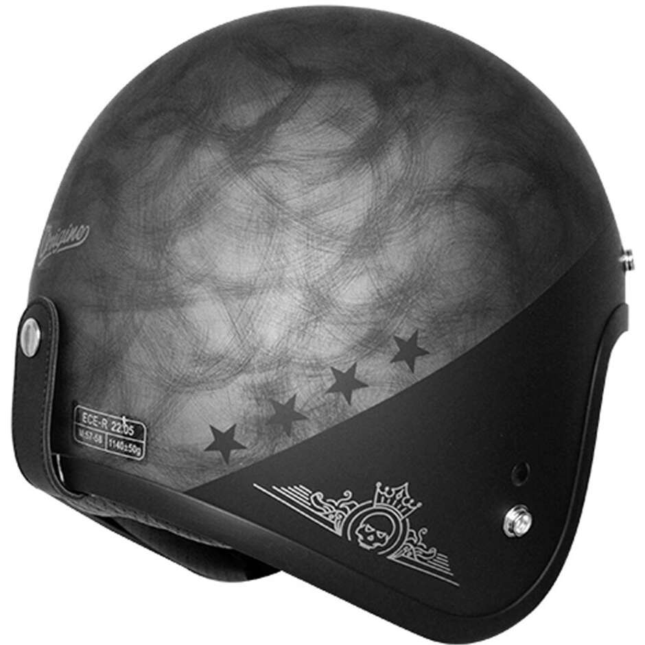 Moto Jet Helmet Origin FIRST Rocker Silver Matt