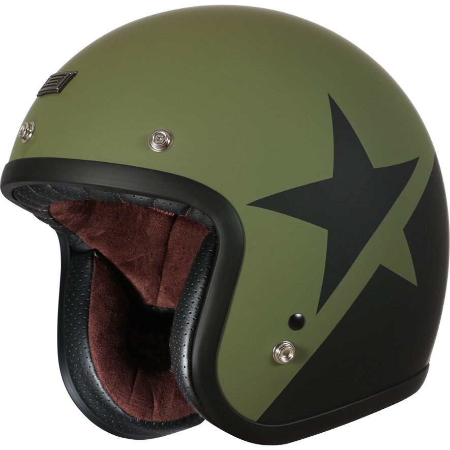 Moto Jet Helmet Origin FIRST Star Army Green Matt Black 22.06