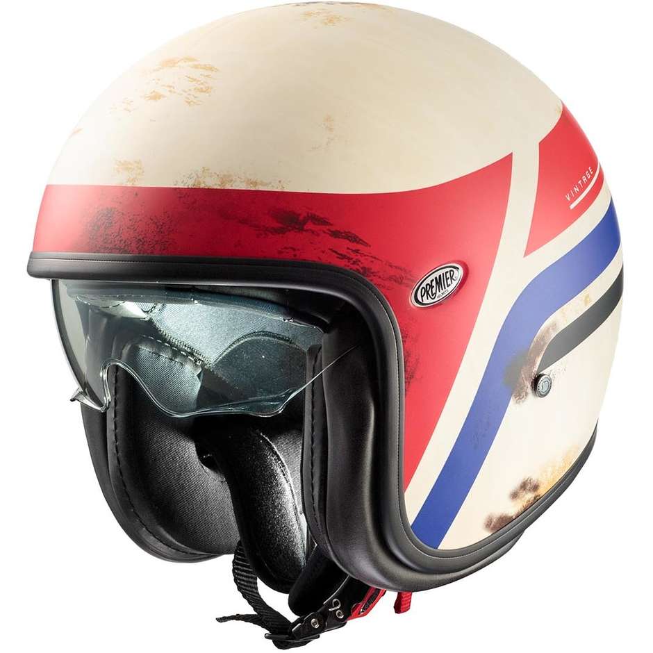 Moto Jet Helmet Premier VINTAGE K8 BM Matt white