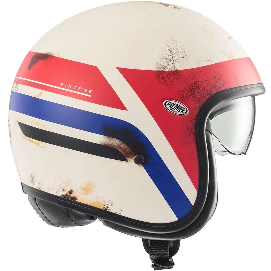 Moto Jet Helmet Premier VINTAGE K8 BM Matt white