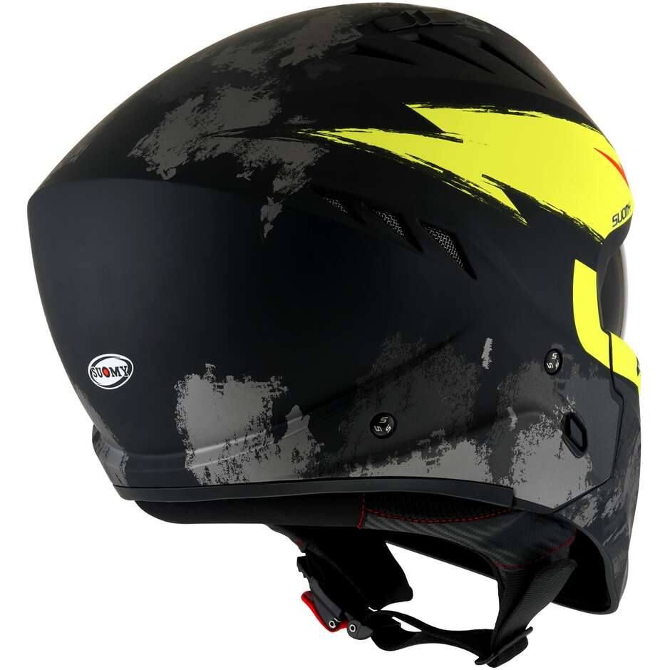 Moto Jet Helmet Suomy ARMOR HI VOLT Matt Black Yellow
