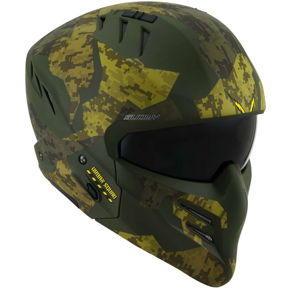 Moto Jet Helmet Suomy ARMOR URBAN SQUAD Camouflage Military Green Matt