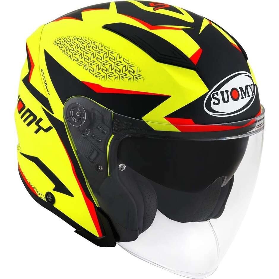 Moto Jet Helmet Suomy SPEEDJET LUMINISM Matt Yellow Fluo