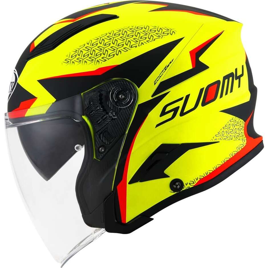 Moto Jet Helmet Suomy SPEEDJET LUMINISM Matt Yellow Fluo