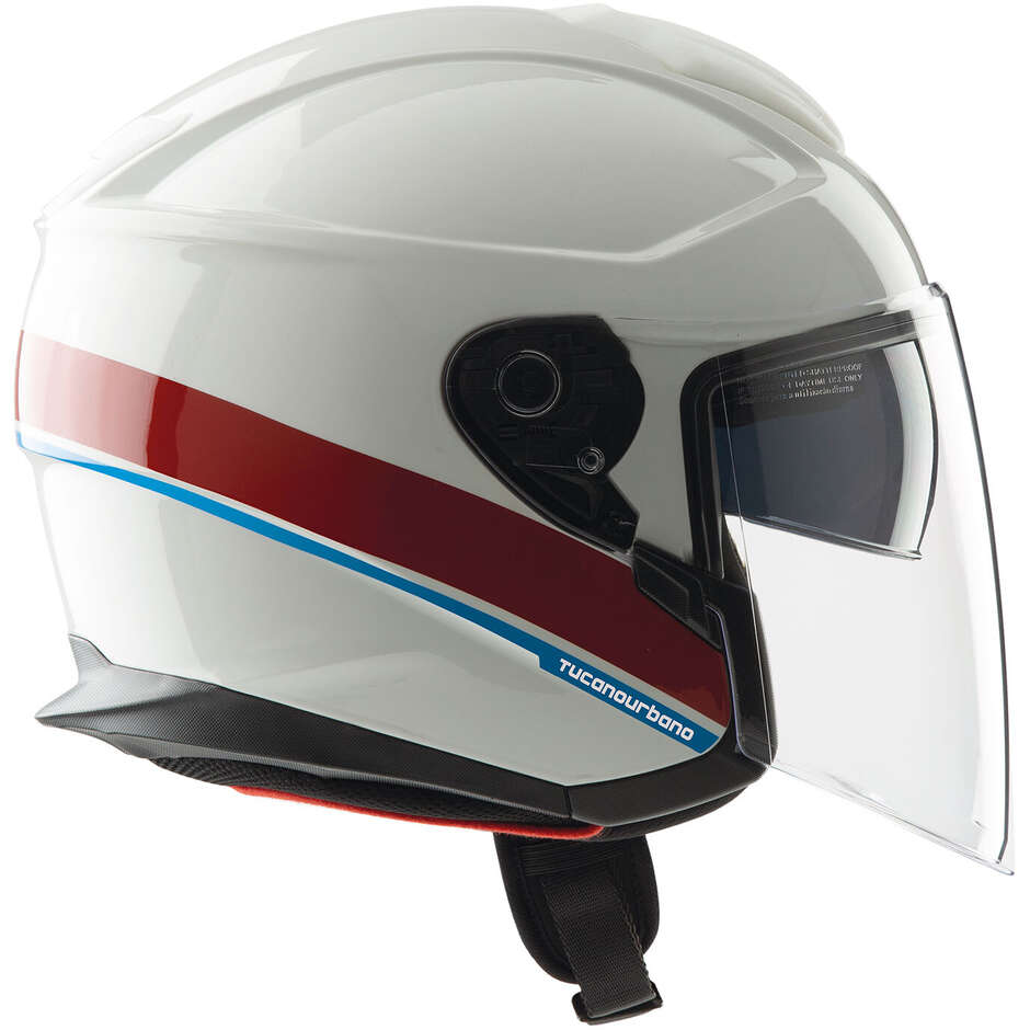 Moto Jet helmet Tucano Urbano EL MAX White Graphic-A Glossy