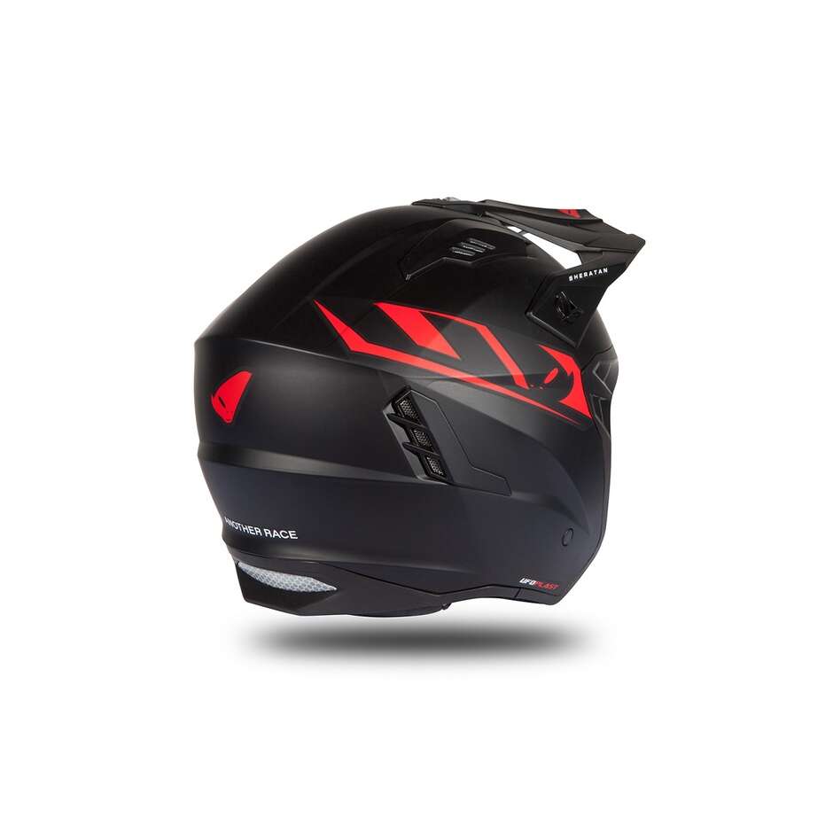 Moto Jet Helmet Ufo SHERATAN Black Red Matt