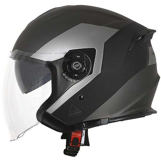 Moto Jet Helmet with Bluetooth Integrated PALIO 2.0 BT EKO Origin Titanium Matt Black