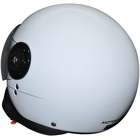 Moto Jet Helmet With Humans Jeko White Convex Visor