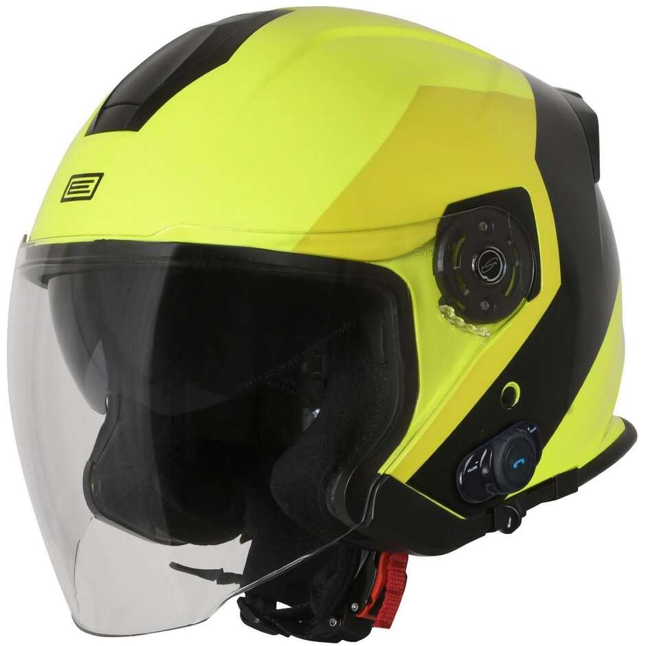 Moto Jet Helmet with Integrated Bluetooth Origin PALIO 2.0 BT EKO Yellow Fluo