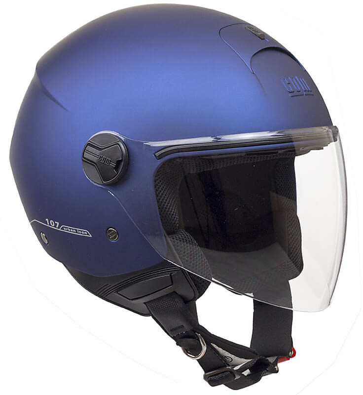 Moto Jet Helmet With Long Visor CGM 107A FLORENCE Matt Blue For Sale