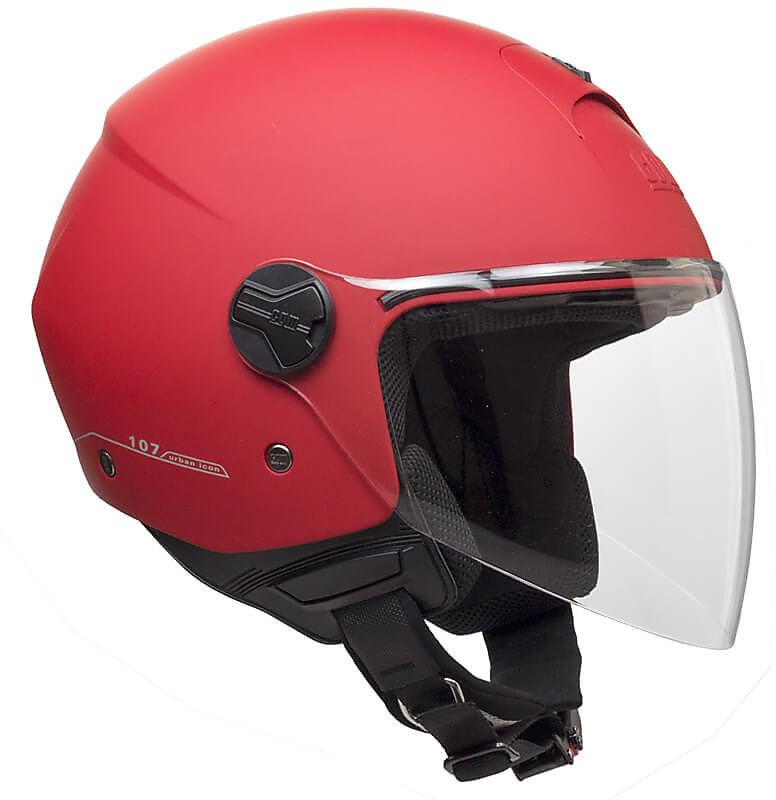 Moto Jet Helmet With Long Visor CGM 107A FLORENCE Matte Red For Sale