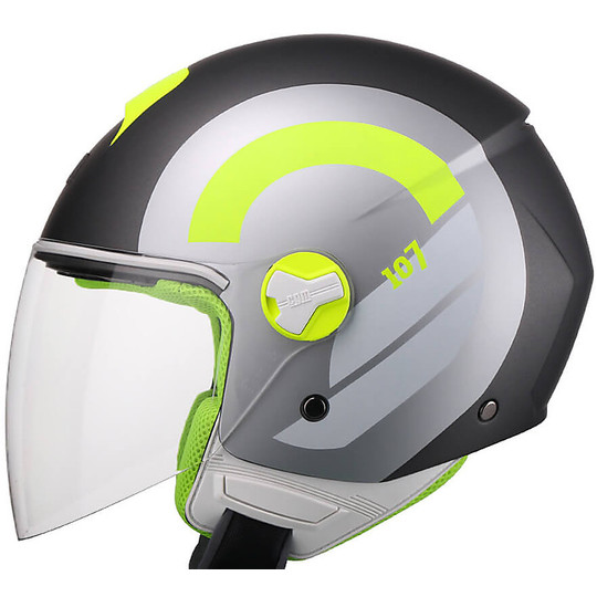 Moto Jet Helmet With Long Visor CGM 107R TAORMINA Matt Titanium