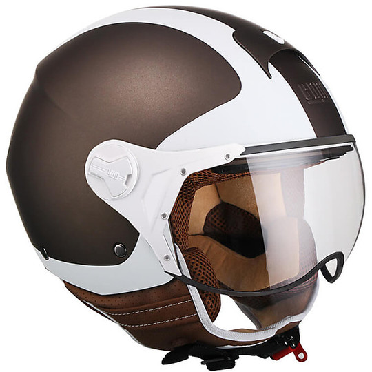 Moto Jet Helmet With Shaped Visor CGM 107V POSITANO Matt Brown