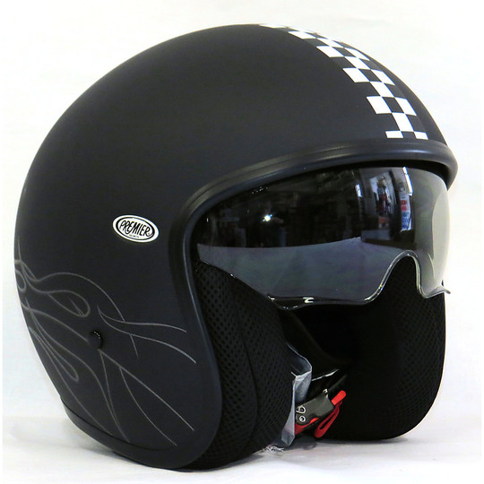 Moto Jet helmet with visor Fiber Premier Vintage Parasol FL9BM Matt Black