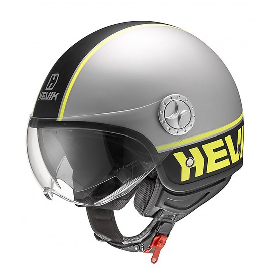 Moto Jet helmet with visor Hevik Cool Fluo