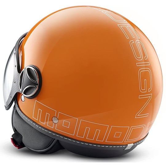 Moto Jet Momo Fighter Glam Helmet Orange Outline White