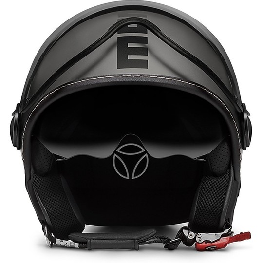 Moto Jet Momo Helmet Design Fighter EVO Titanium Frost Black Opal