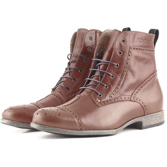 Moto Leather Boots Overlap Richplace Brown
