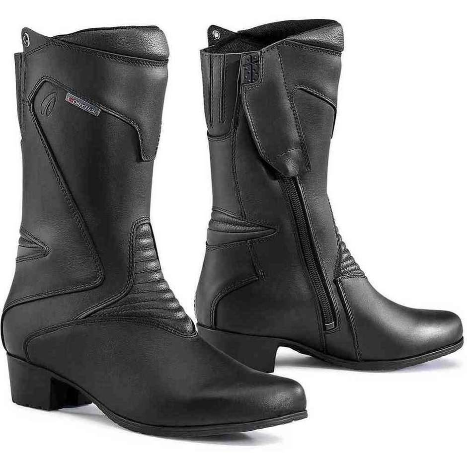 Moto Leather Boots Women Technicians Form RUBY Lady Black