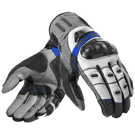 Moto Leather Gloves Rev'it CAYENNE PRO 2 Grey Blue