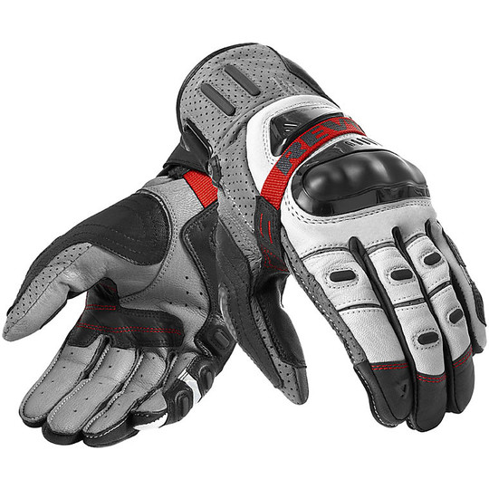 Moto Leather Gloves Rev'it CAYENNE PRO 2 Grey Red