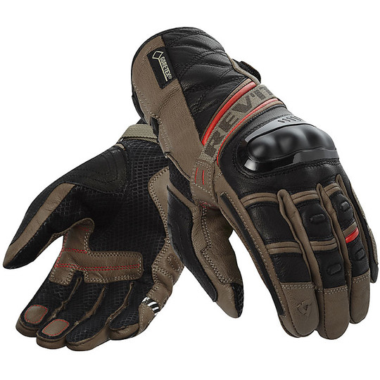 Moto Leather Gloves Rev'it DOMINATOR Gore-Tex Brown Black
