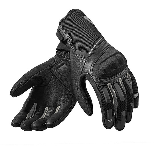 Moto Leather Gloves Rev'it STRIKER 2 Black Silver