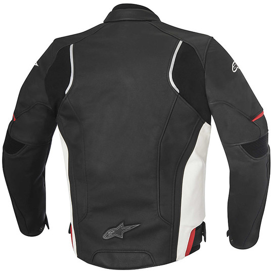 Moto Leather Jacket Alpinestars Devon White Black