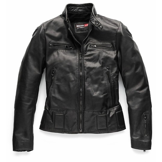 Moto Leather Jacket Blauer NEO Schwarz New 2015