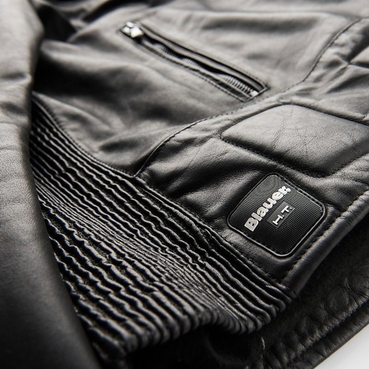 Moto Leather Jacket Blauer NEO Schwarz New 2015