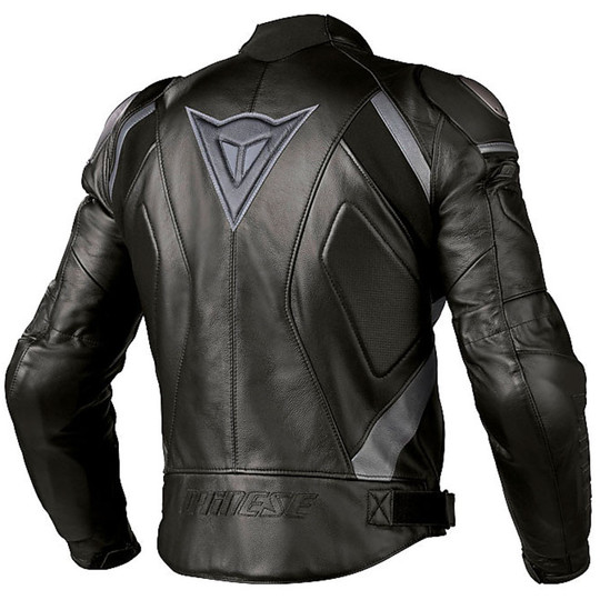 Moto Leather Jacket Dainese AVRO C2 LEATHER Black Anthracite