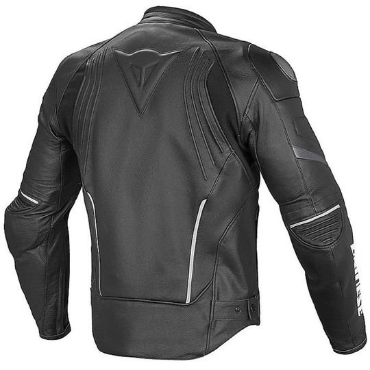 Moto Leather Jacket Dainese RACING LEATHER D1 Black Green Fluo