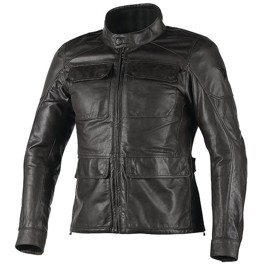 Moto Leather Jacket Dainese Richard Dark Black