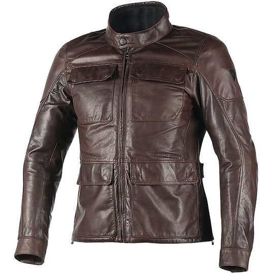 Moto Leather Jacket Dainese Richard Dark Brown