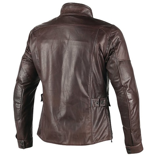 Moto Leather Jacket Dainese Richard Dark Brown