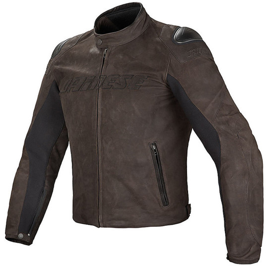 Moto Leather Jacket Dainese STREET RIDER Dark Brown