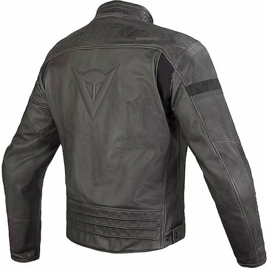 Moto Leather Jacket Dainese Stripes Ages black