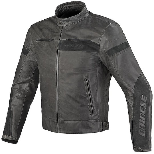 Moto Leather jacket Dainese Stripes Ages C2 Black