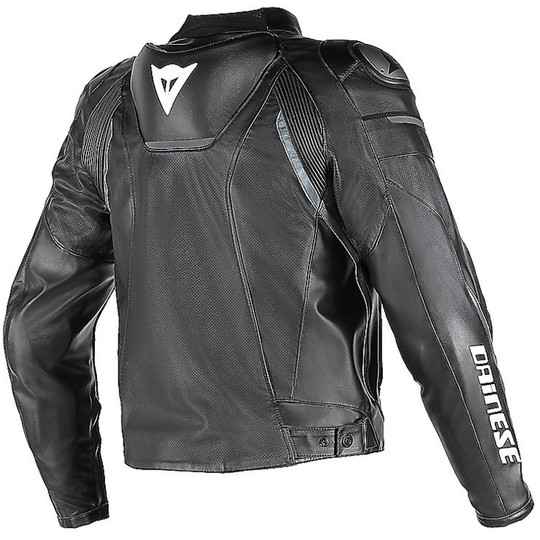 Moto Leather Jacket Dainese SUPER FAST SKIN Perforated Black Anthracite