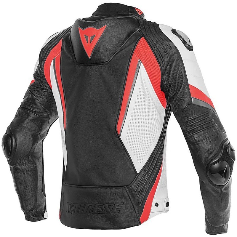 Moto Leather Jacket Dainese Super Rider Black White Red For Sale Online ...