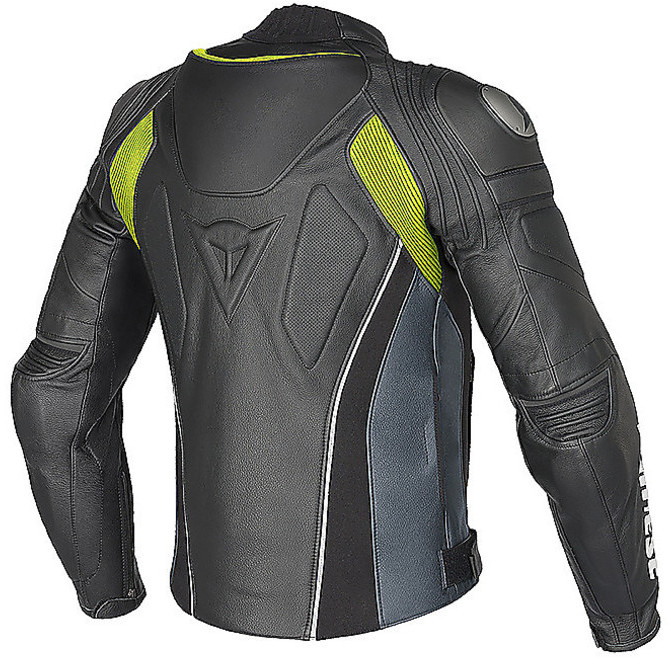 Moto Leather Jacket Dainese SUPER SPEED C2 LEATHER Black Yellow